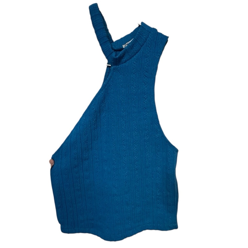 Zara Blue Unique Knit Tank Top Women’s S MINTY